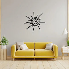 1pc Large Chic Metal Sun Wall Art | Transverse Orientation | Beachy Decor