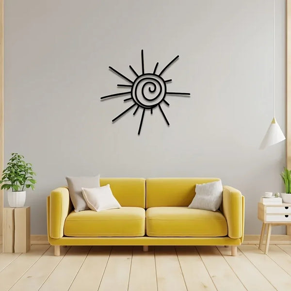 1pc Large Chic Metal Sun Wall Art | Transverse Orientation | Beachy Decor