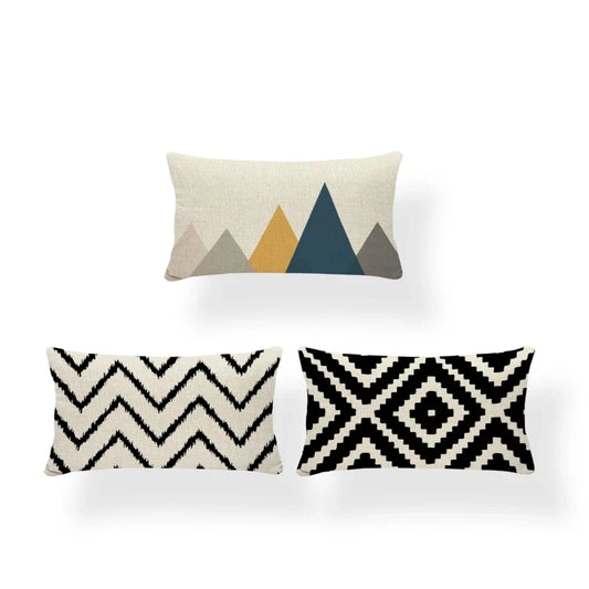 Rechthoekige Kussenhoes | Geometrisch Zigzag Design | Scandinavische Stijl