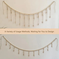 Foto Display Wand Hangende Decoratie | Boho Houten Kralen Macramé Wandtapijt voor Woondecoratie