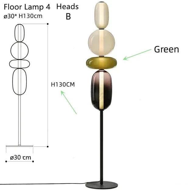 Italian Designer Colored Glass LED Floor Light | Creative Candy Lights - POUEV
