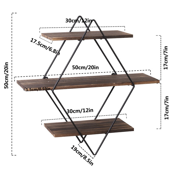 Wall-Mounted Wooden Floating Shelves | Decorative Kitchen Wall Display Shelf for Modern Home Storage - POUEV