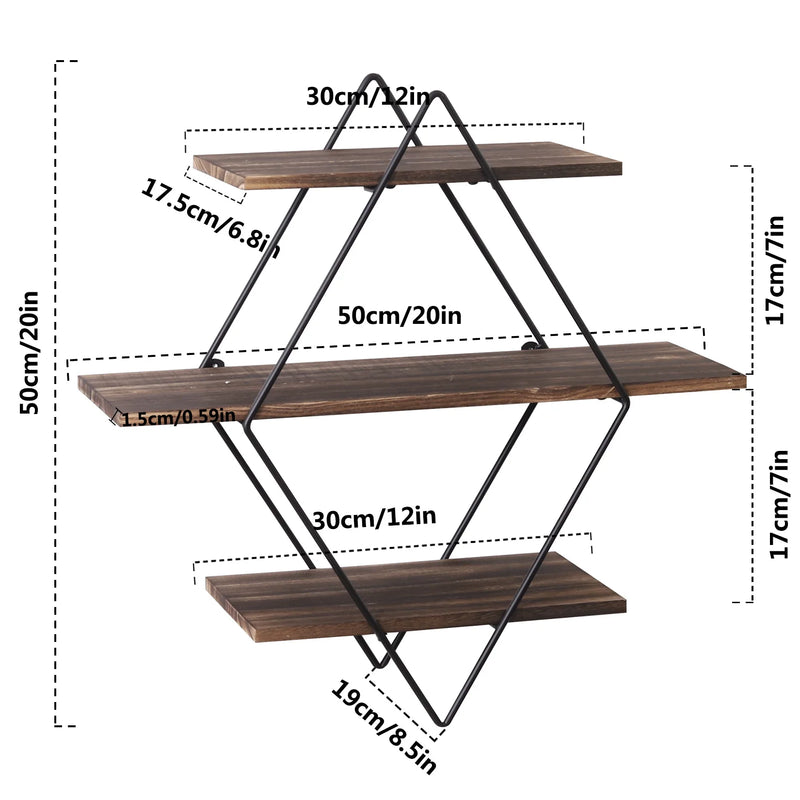 Aan de muur gemonteerde zwevende planken van hout | Decoratieve wandplank voor de keuken voor moderne opslag in huis