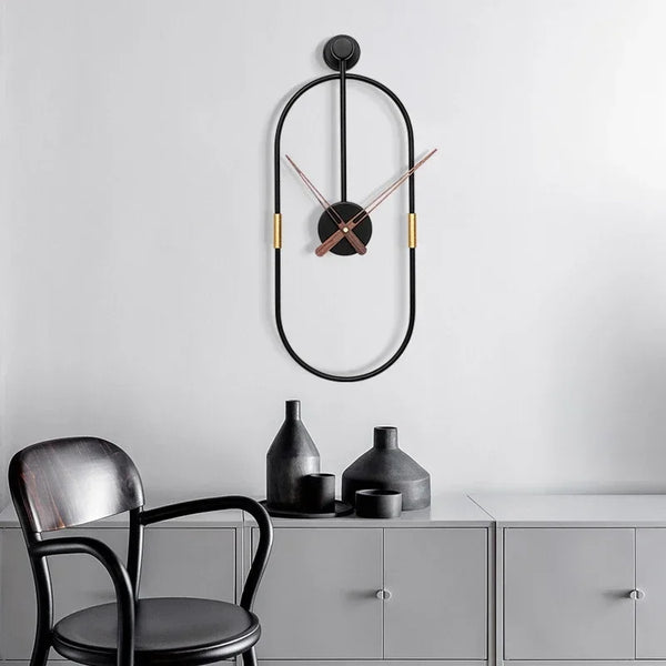 Modern Minimalist Metal Wall Clock | Iron Art Design | 38x14 cm