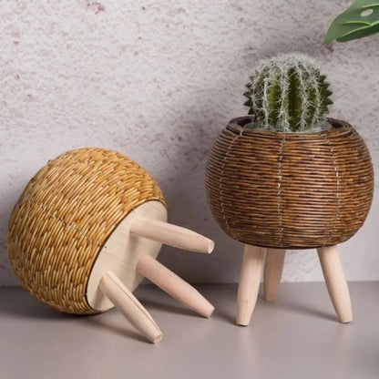 Handgemaakte Rieten Bloempot | Decoratieve Plantenpot voor Binnen en Buiten