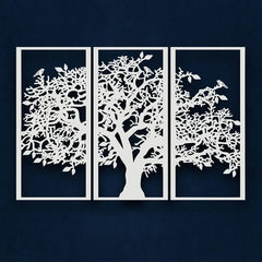 3Pcs Family Tree Metal Wall Decor | Tree of Life Iron Art | Modern 3D Wall Art