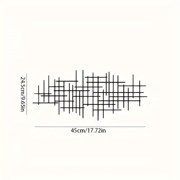 Abstract Grid Metal Wall Art Sculpture | Geometric Pattern Wall Decoration