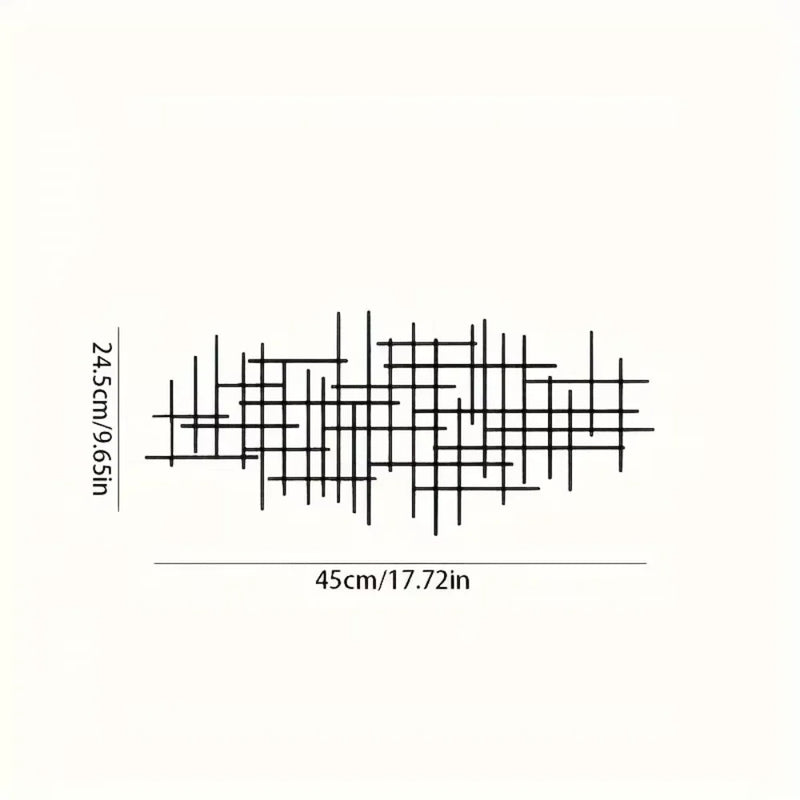 Abstract Grid Metal Wall Art Sculpture | Geometric Pattern Wall Decoration