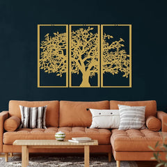 3Pcs Family Tree Metal Wall Decor | Tree of Life Iron Art | Modern 3D Wall Art