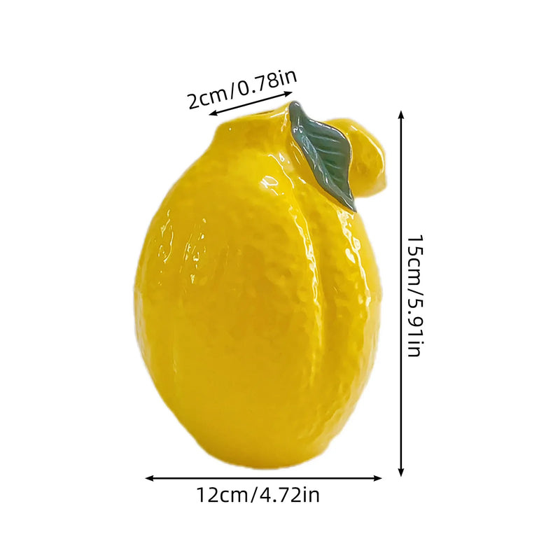 Keramische Vaas Citroen | Nordic Bloemenvaas voor Frisse Woondecoratie