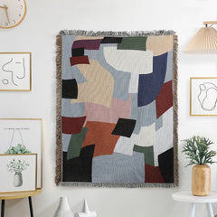 Nordic Geometric Tapestry | Luxury Sofa Cover & Decorative Blanket - POUEV
