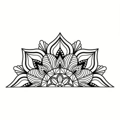 1pc Black Large Metal Mandala Wall Decor | Unique Lotus Flower Wall Art