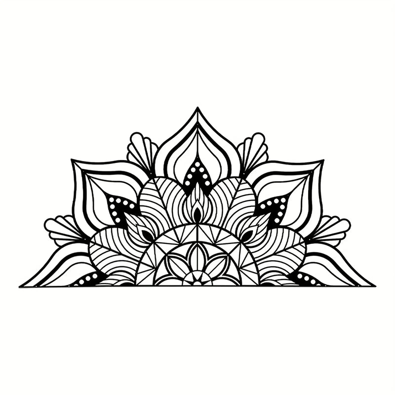 1pc Black Large Metal Mandala Wall Decor | Unique Lotus Flower Wall Art