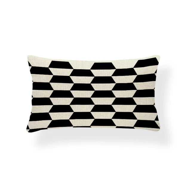 Rechthoekige Kussenhoes | Geometrisch zigzagontwerp | Scandinavische Stijl