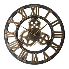 Industrial Metal Gear Wall Clock | Rustic Moving Gear Clock | Housewarming Gift