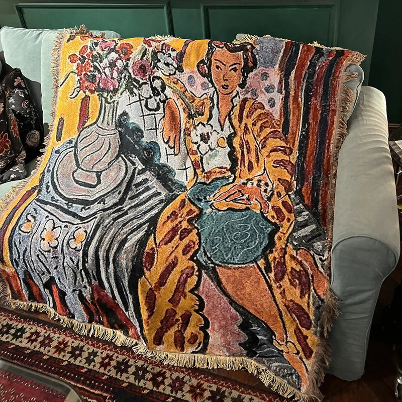 Henri Matisse-Inspired Casual Blanket | Stylish Tapestry Throw - POUEV