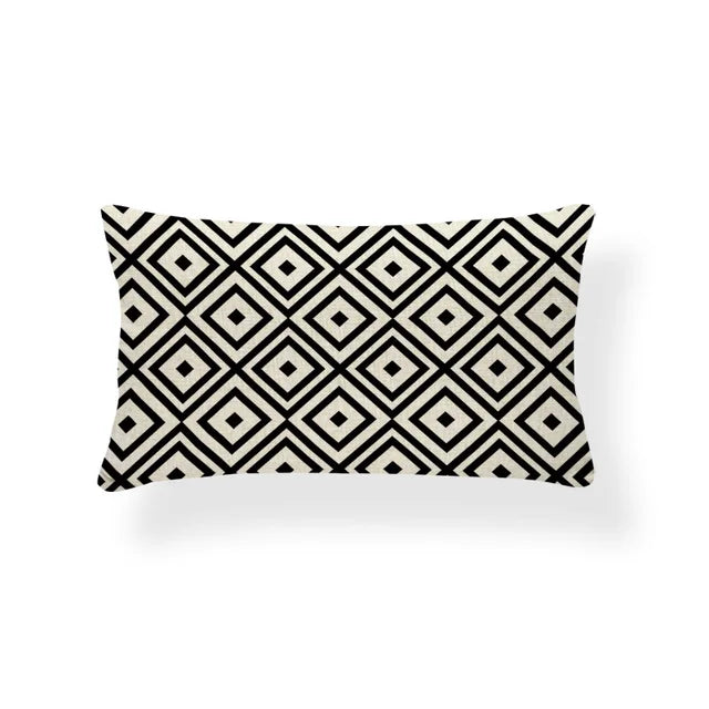 Rechthoekige Kussenhoes | Geometrisch Zigzag Design | Scandinavische Stijl