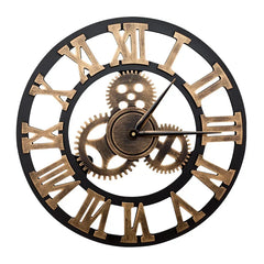 Industrial Metal Gear Wall Clock | Rustic Moving Gear Clock | Housewarming Gift