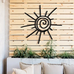 1pc Large Chic Metal Sun Wall Art | Transverse Orientation | Beachy Decor