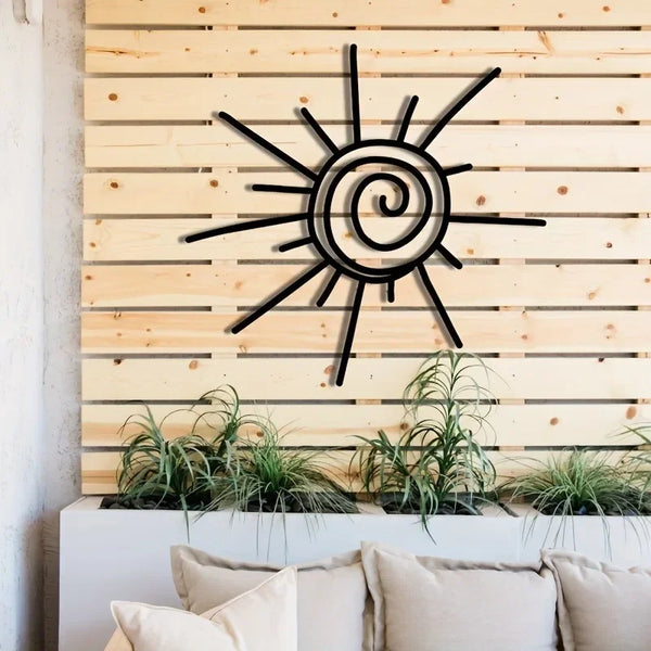 1pc Large Chic Metal Sun Wall Art | Transverse Orientation | Beachy Decor