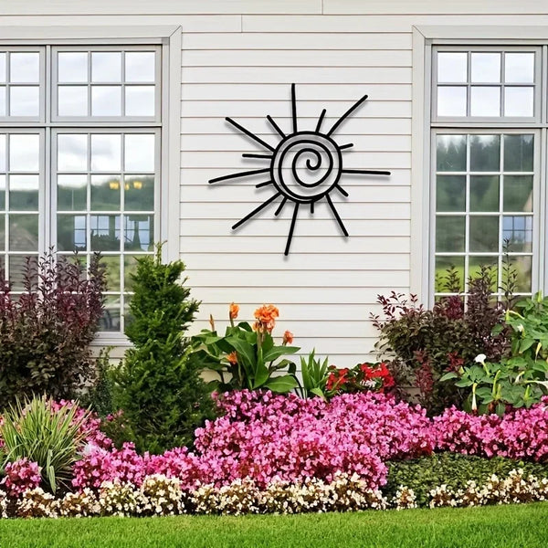 1pc Large Chic Metal Sun Wall Art | Transverse Orientation | Beachy Decor