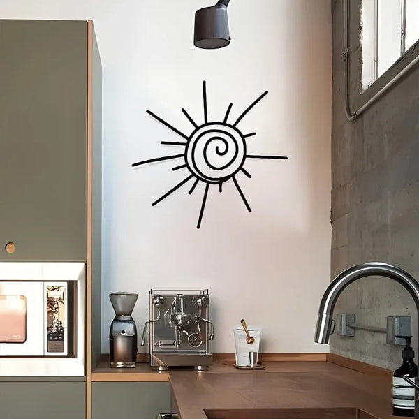 1pc Large Chic Metal Sun Wall Art | Transverse Orientation | Beachy Decor