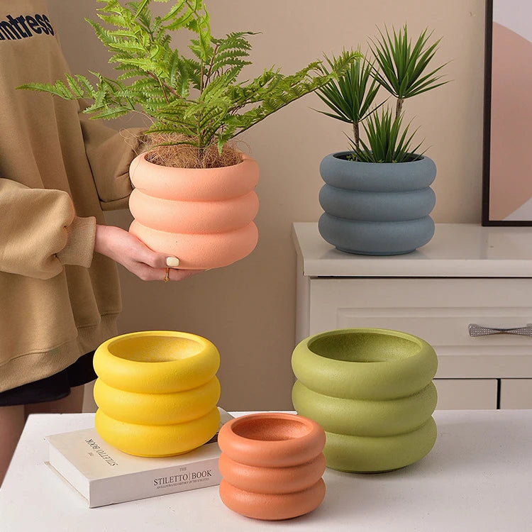 Ronde Keramische Succulentenpot | Creatieve Bloempot voor Binnen en Buiten