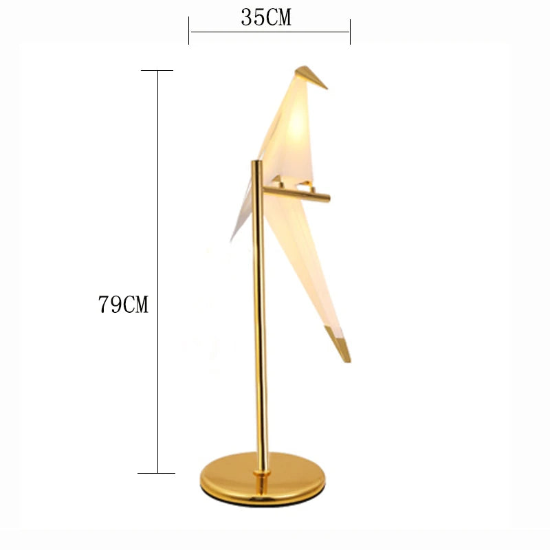 Perch Light Floor Lamp | LED Designer Gold Origami Bird Standing Lamp - POUEV