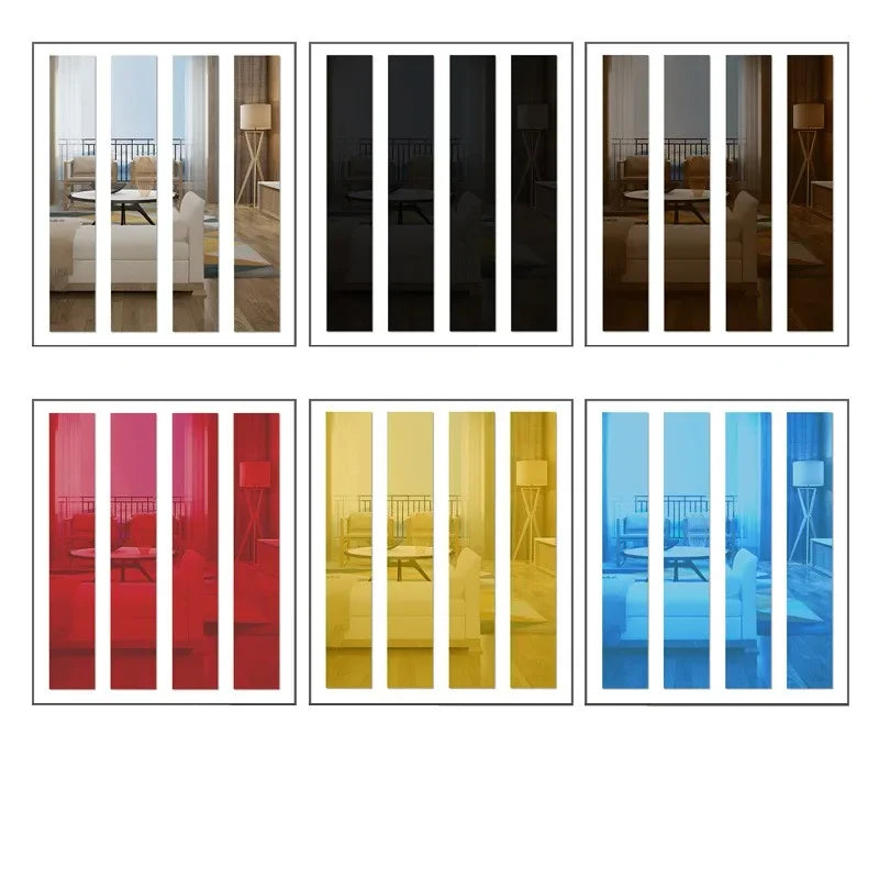 10-Piece 3D Acrylic Mirror Wall Stickers | DIY Decorative Mirror Decals for Home & Furniture - POUEV