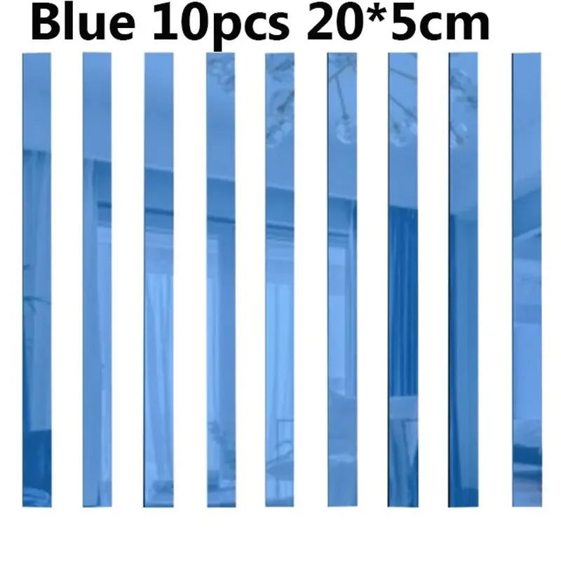 10-Piece 3D Acrylic Mirror Wall Stickers | DIY Decorative Mirror Decals for Home & Furniture - POUEV
