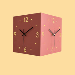 Modern Double-Sided Corner Wall Clock | Silent & Light-Sensitive Design