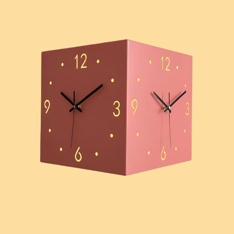Modern Double-Sided Corner Wall Clock | Silent & Light-Sensitive Design