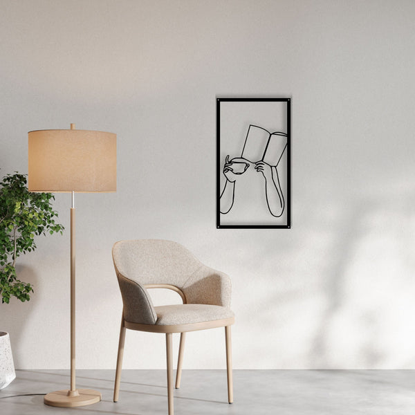 Metalen wanddecoratie – Voor boekenliefhebbers – Duurzaam ontwerp, decoratief element