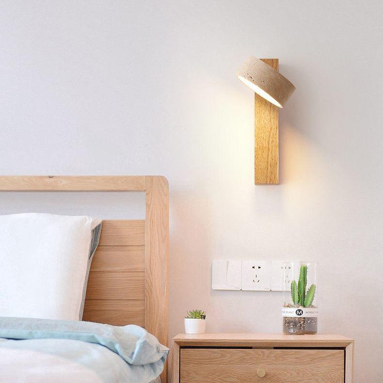 Wandlamp – Stijlvolle natuurstenen lamp – Off-white travertin materiaal