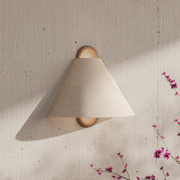Wandlamp – Minimalistisch Vintage Ontwerp – Hout & Textiel, Warm Diffuus Licht