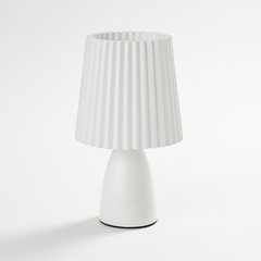 Tafellamp – Mid-Century Design – Plissé Kap & LED Verlichting