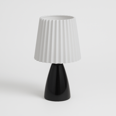 Tafellamp – Mid-Century Design – Plissé Kap & LED Verlichting