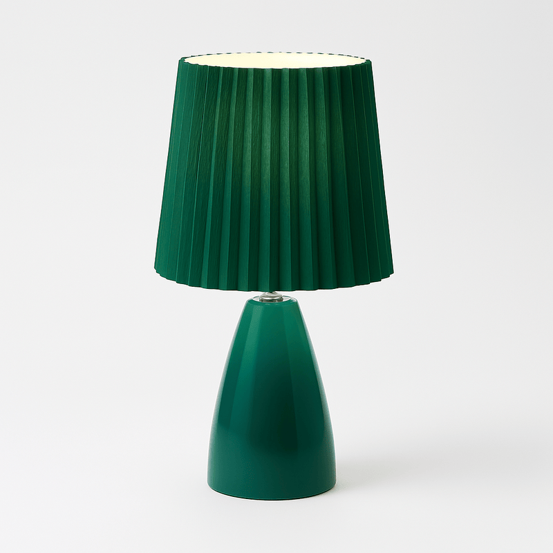 Tafellamp – Mid-Century Design – Plissé Kap & LED Verlichting