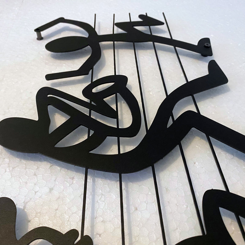Metalen wanddecoratie – Bandmuzikanten Design – Duurzaam Materiaal, Unieke Wandkunst