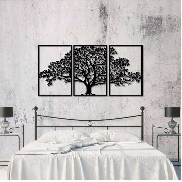 Metalen wanddecoratie | Levensboom Drieluik | Duurzaam en stijlvol ontwerp