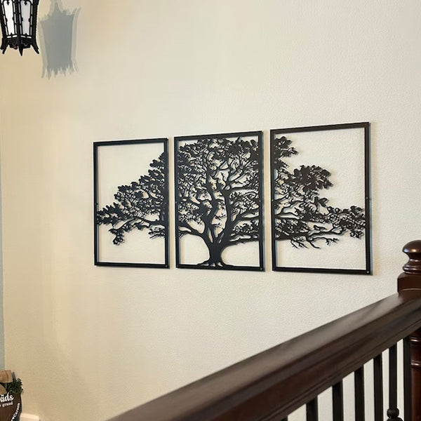 Metalen wanddecoratie | Levensboom Drieluik | Duurzaam en stijlvol ontwerp