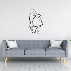 Metalen wanddecoratie – Twee Gezichten Design – Duurzaam Materiaal, Uniek Kunstwerk
