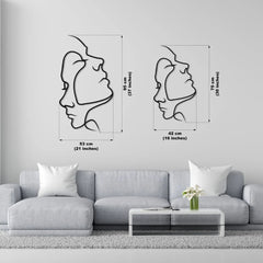 Metalen wanddecoratie – Twee Gezichten Design – Duurzaam Materiaal, Uniek Kunstwerk