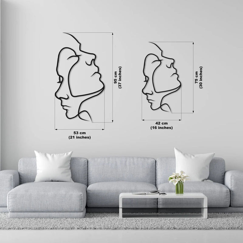 Metalen wanddecoratie – Twee Gezichten Design – Duurzaam Materiaal, Uniek Kunstwerk