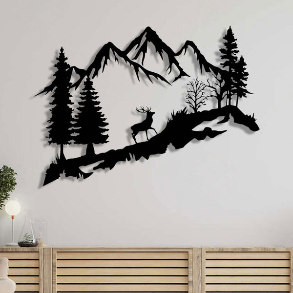 Metalen wanddecoratie – Berg en Hert Design – Duurzaam Materiaal, Unieke Wandkunst