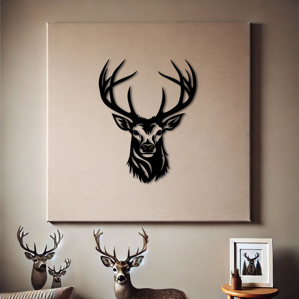 Metalen wanddecoratie | Hert hoofd | Duurzaam ontwerp voor wanddecoratie