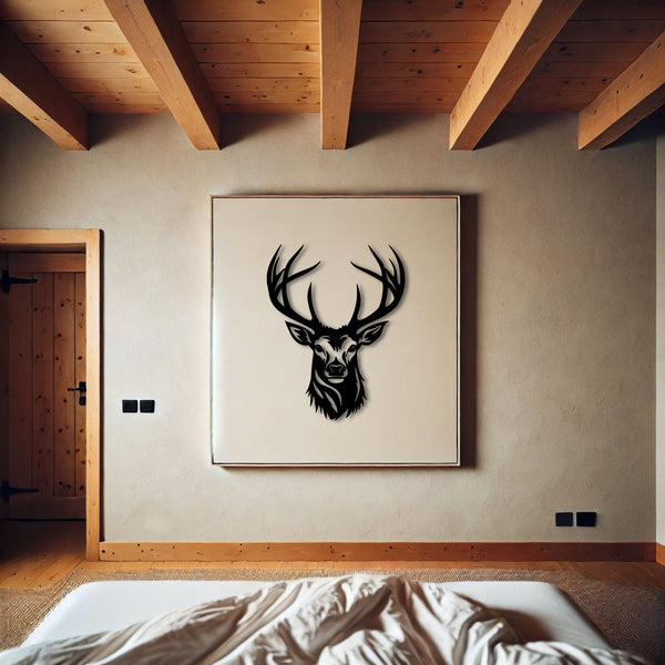 Metalen wanddecoratie | Hert hoofd | Duurzaam ontwerp voor wanddecoratie