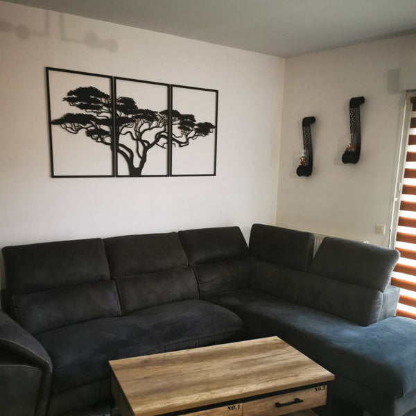 Metalen wanddecoratie – Afrikaanse boom design – Duurzaam en decoratief materiaal