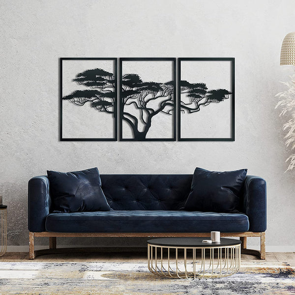 Metalen wanddecoratie – Afrikaanse boom design – Duurzaam en decoratief materiaal