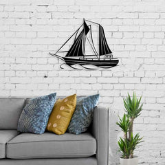 Metalen wanddecoratie – Zeilboot Ontwerp – Duurzaam Materiaal